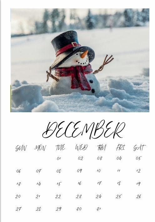 Calendar single month B7 130mm x 90mm without personalization