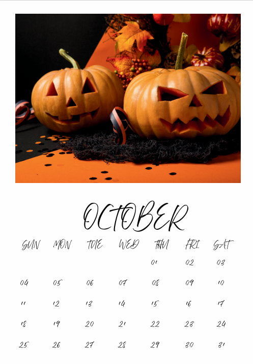 Calendar single month B7 130mm x 90mm without personalization