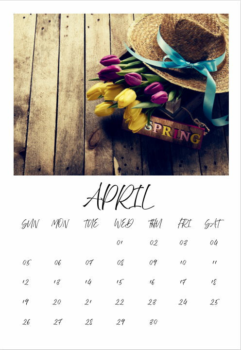 Calendar single month B7 130mm x 90mm without personalization