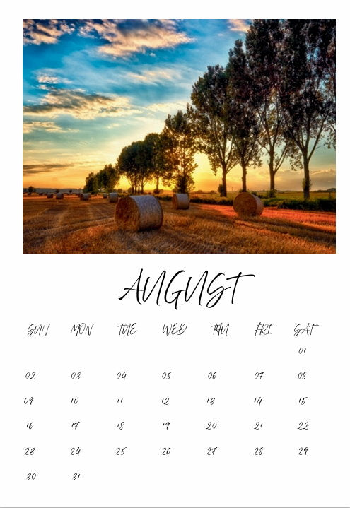 Calendar single month B7 130mm x 90mm without personalization