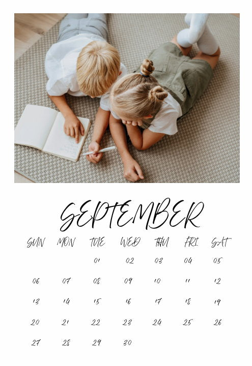 Calendar single month B7 130mm x 90mm without personalization