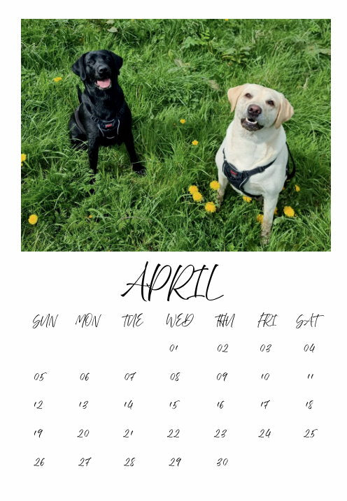 Calendar single month B7 130mm x 90mm with personalization