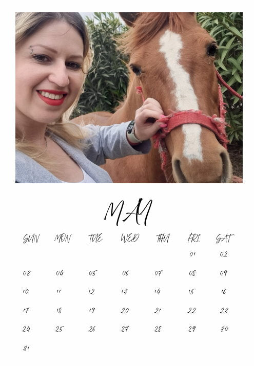 Calendar single month B7 130mm x 90mm with personalization