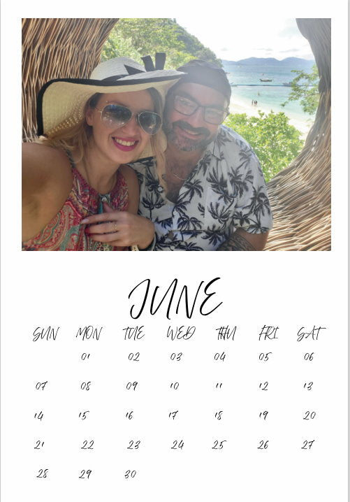 Calendar single month B7 130mm x 90mm with personalization