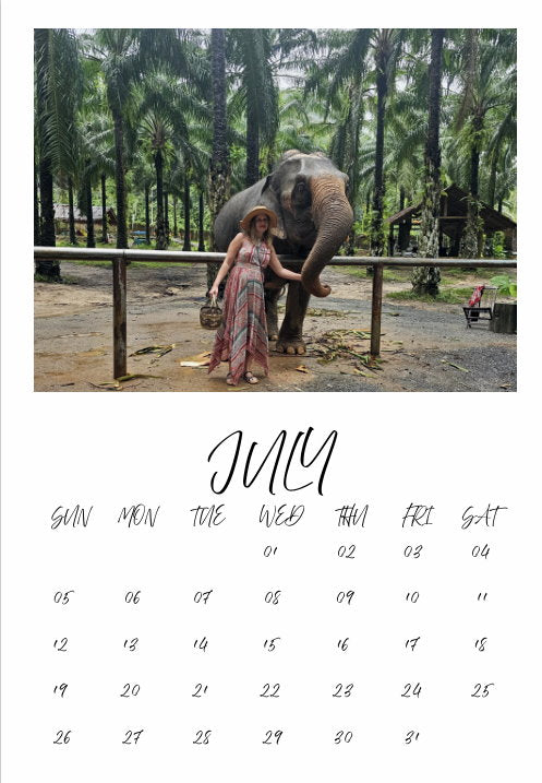 Calendar single month B7 130mm x 90mm with personalization