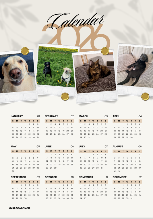 Magnets Calendar A4 210mm x 297mm with personalization